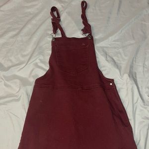 Maroon Denim Overall Skirt